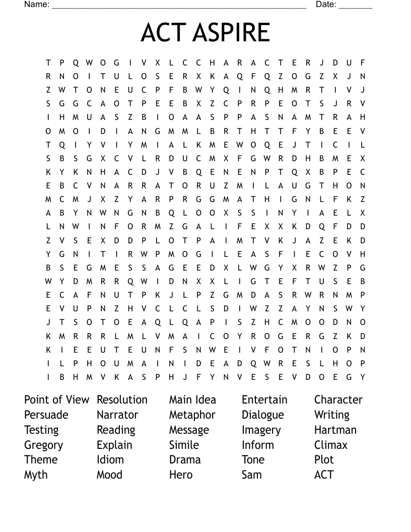 ACT ASPIRE Word Search