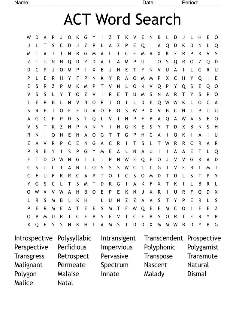 ACT Word Search