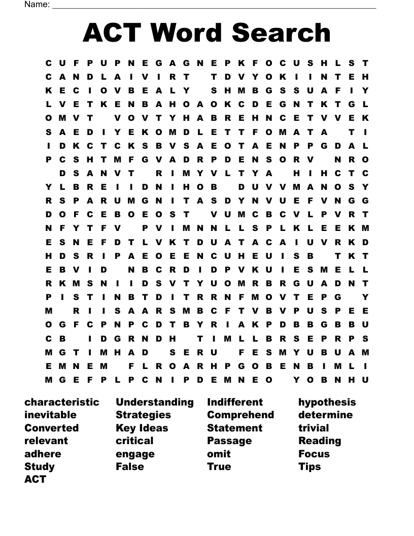 ACT Word Search 
