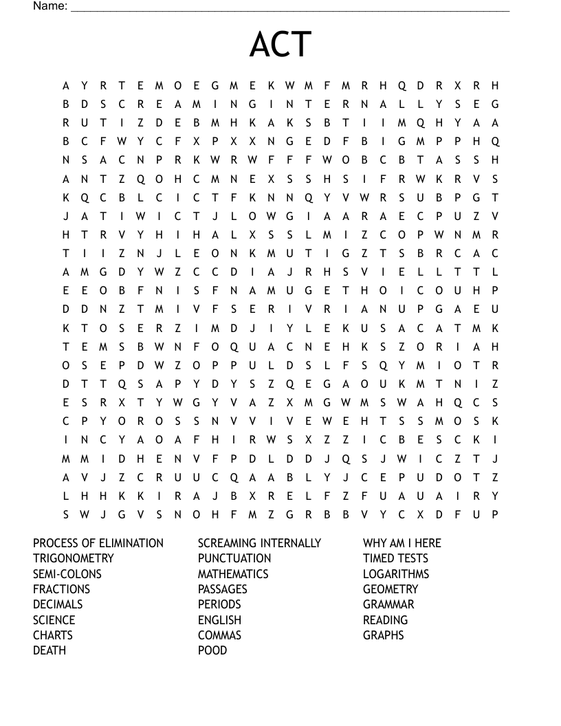 ACT  Word Search