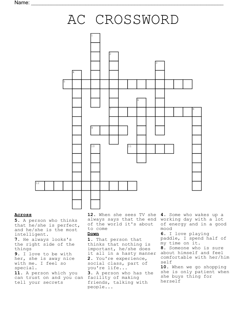 AC CROSSWORD