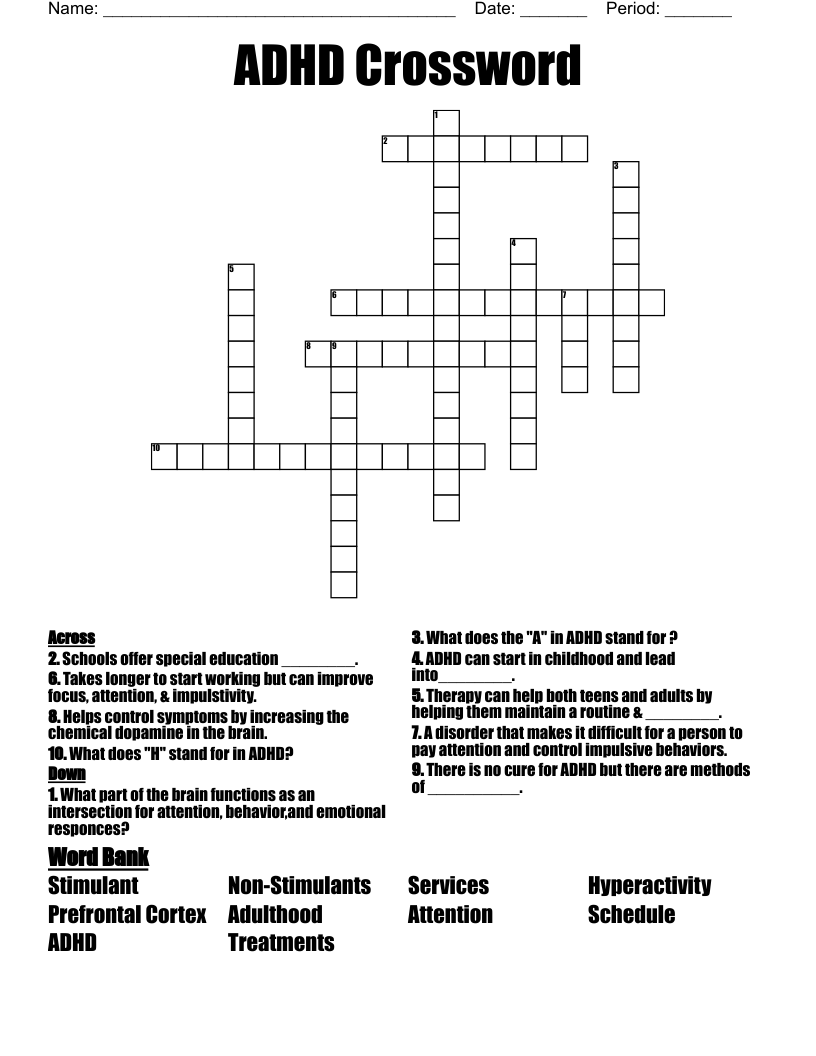 ADHD Crossword 