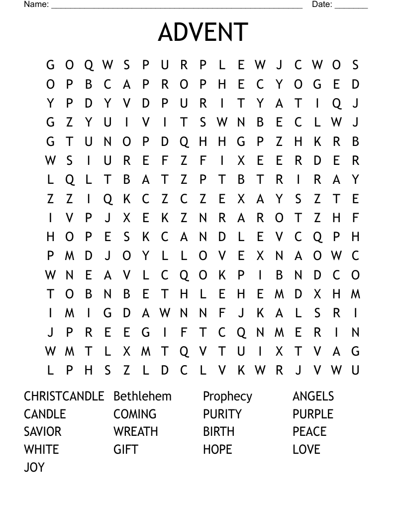 ADVENT Word Search