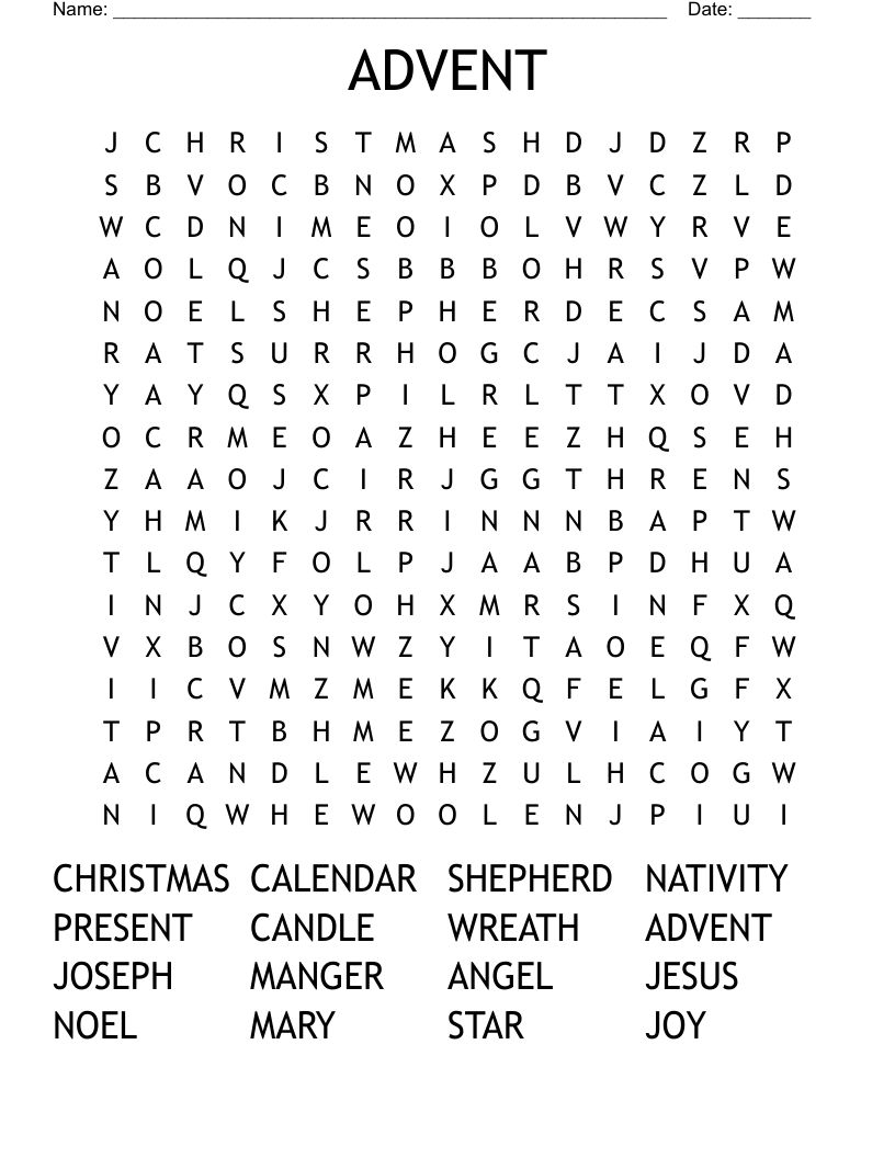 ADVENT Word Search