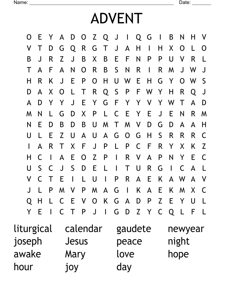 ADVENT Word Search