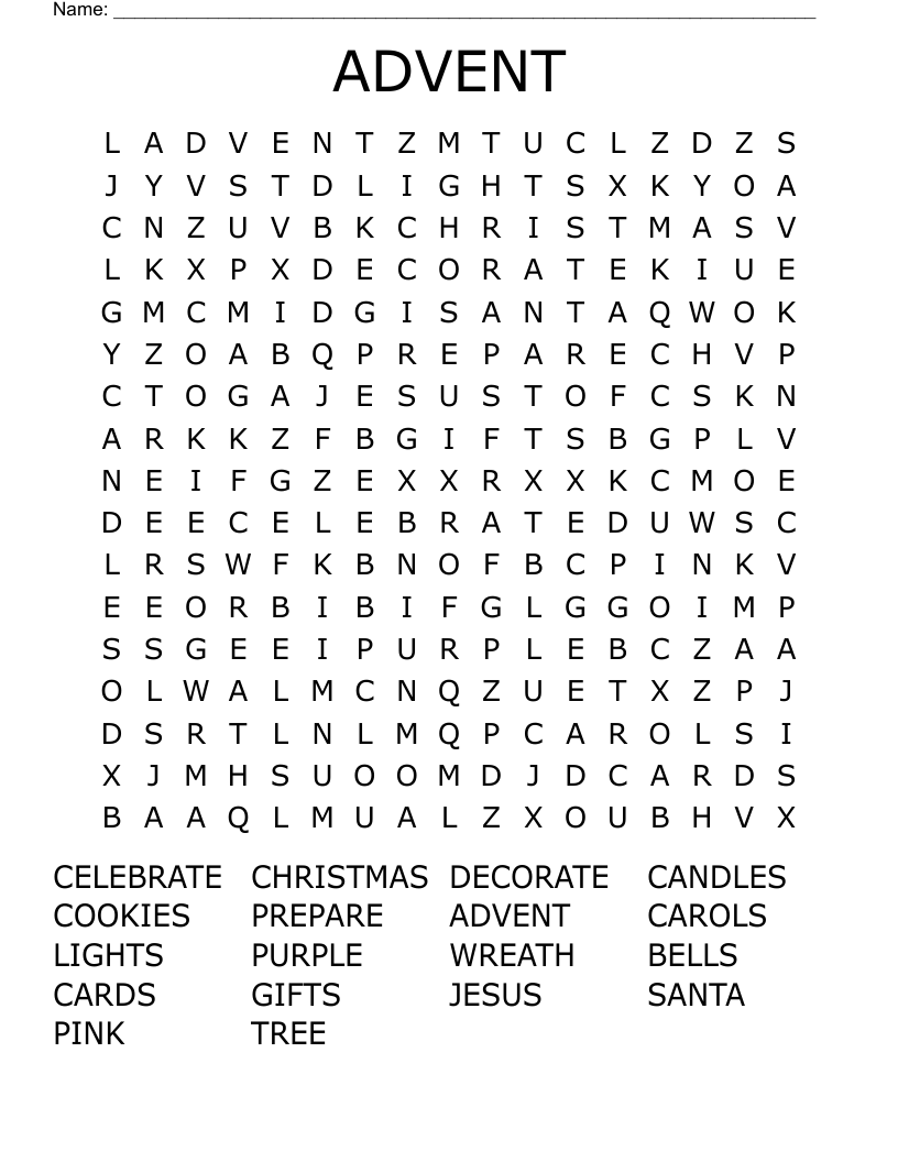 ADVENT Word Search