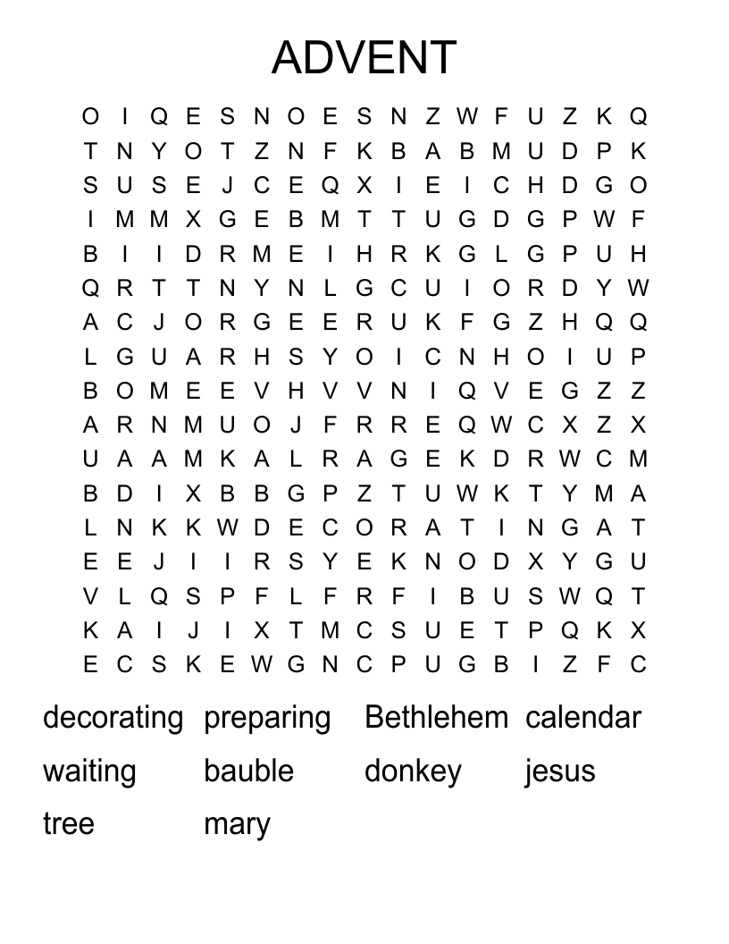 ADVENT Word Search