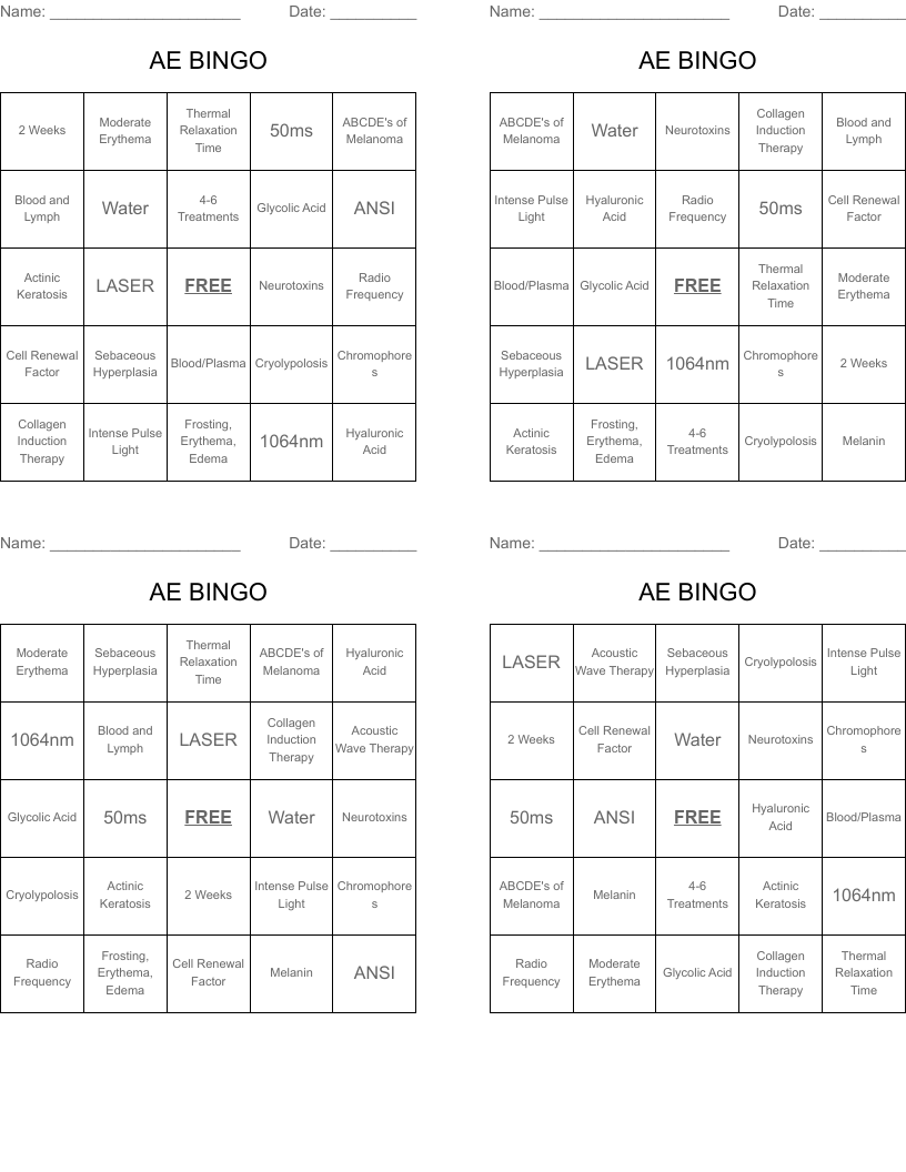 AE BINGO