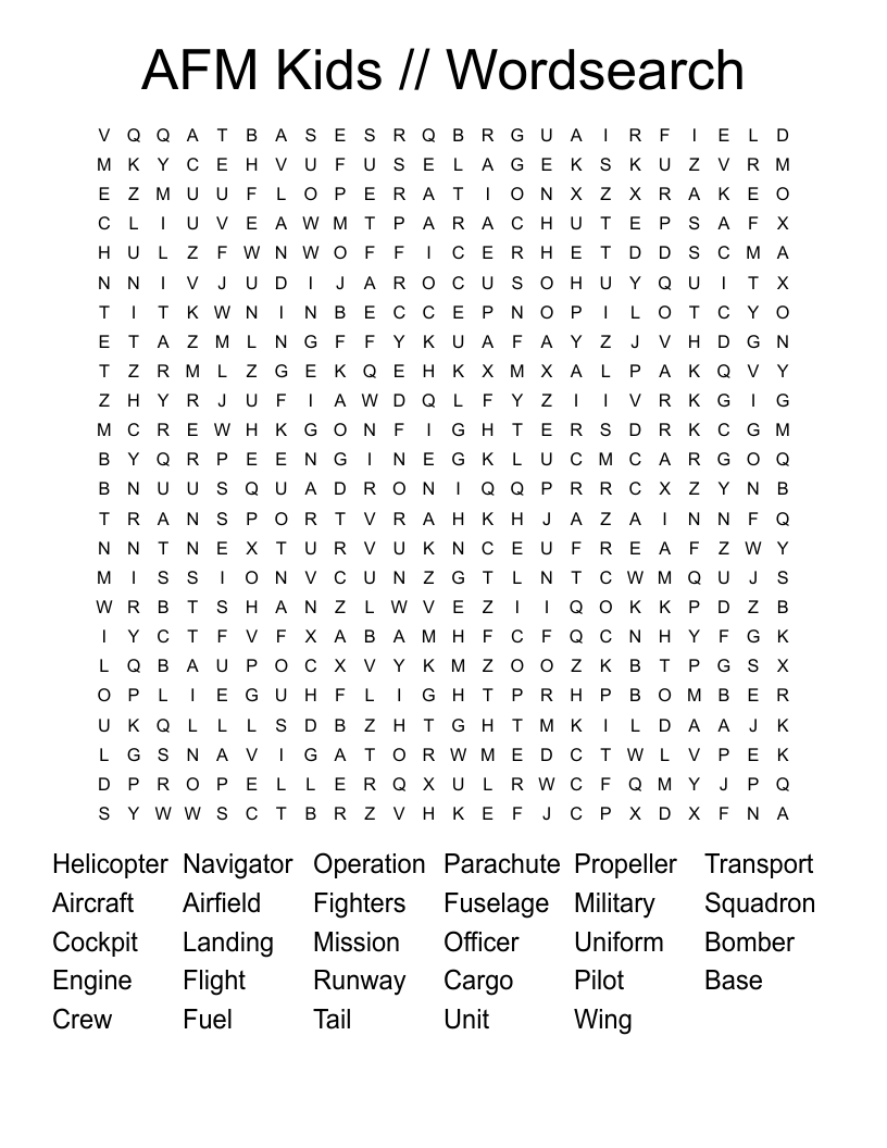 AFM Kids // Wordsearch