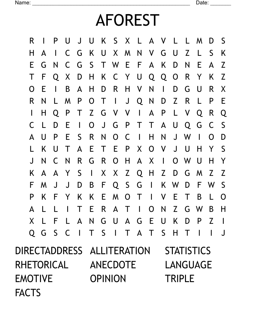 AFOREST Word Search