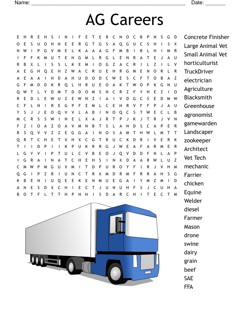 AG Careers Word Search