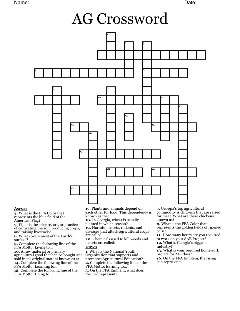 AG Crossword