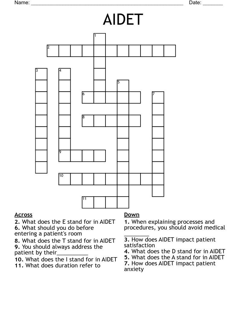 AIDET Crossword