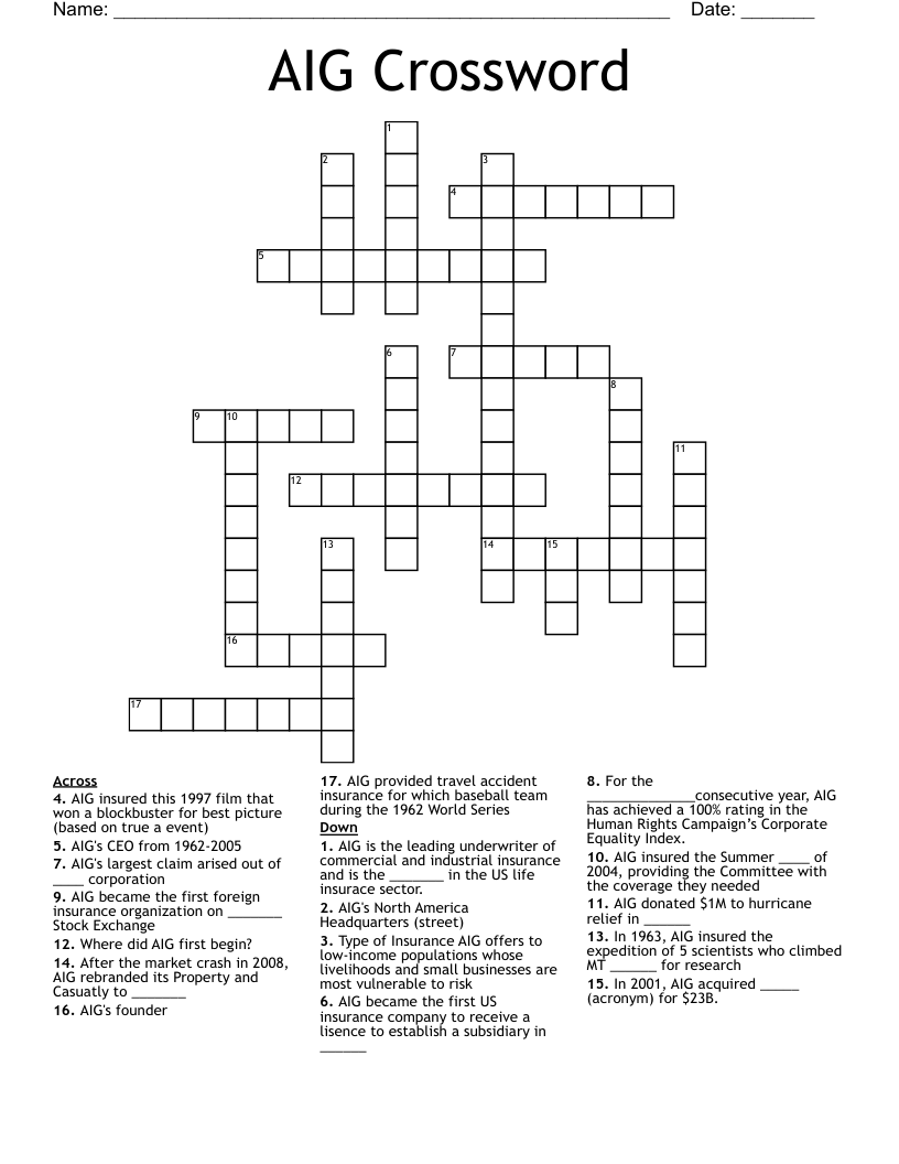 AIG Crossword