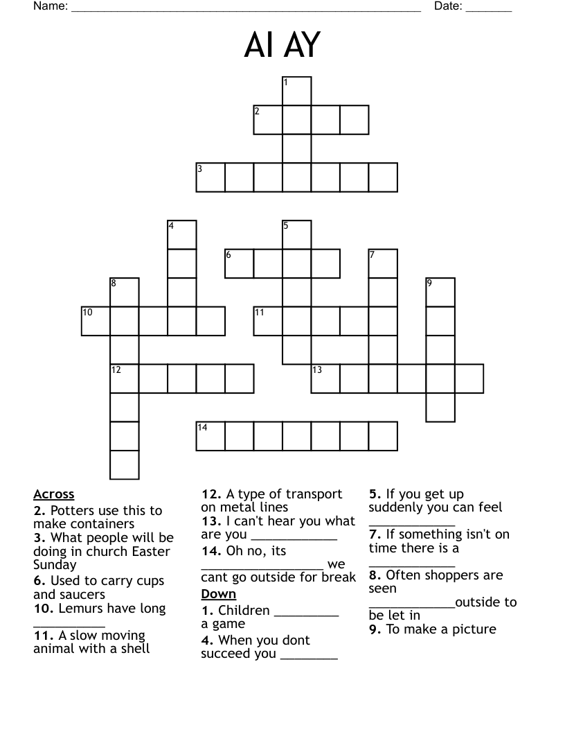 AI AY Crossword