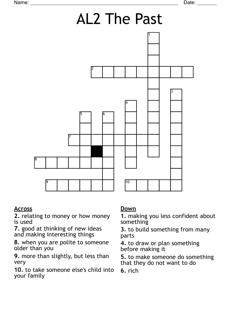 AL2      The Past Crossword