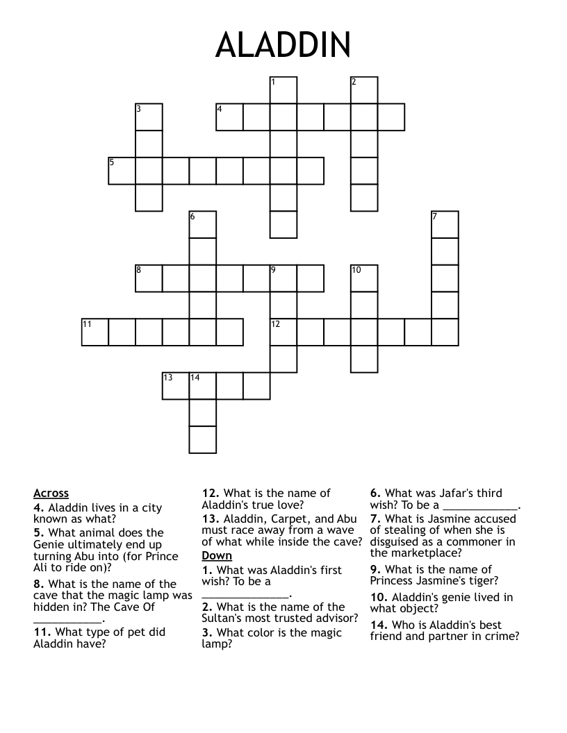 ALADDIN Crossword