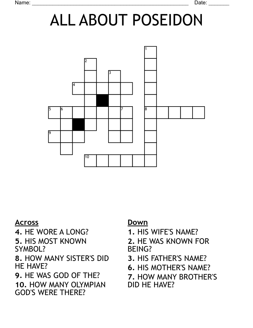 ALL ABOUT POSEIDON Crossword