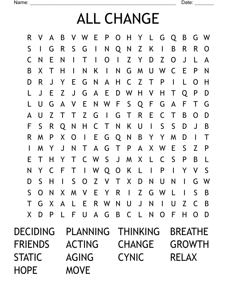 ALL CHANGE Word Search
