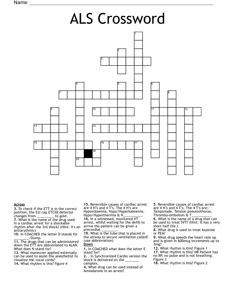 ALS Crossword