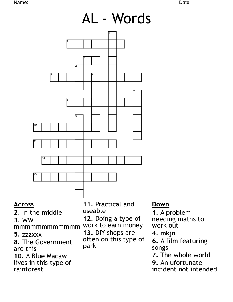 AL - Words Crossword