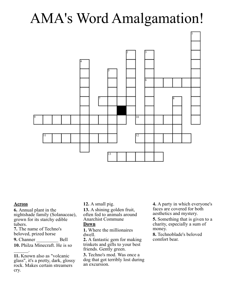 AMA's Word Amalgamation! Crossword