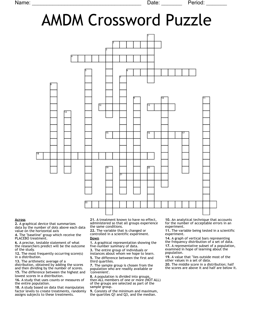AMDM Crossword Puzzle
