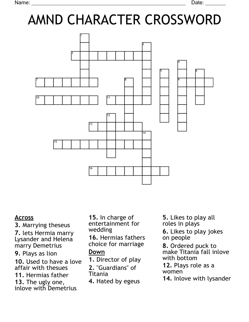 AMND CHARACTER CROSSWORD 