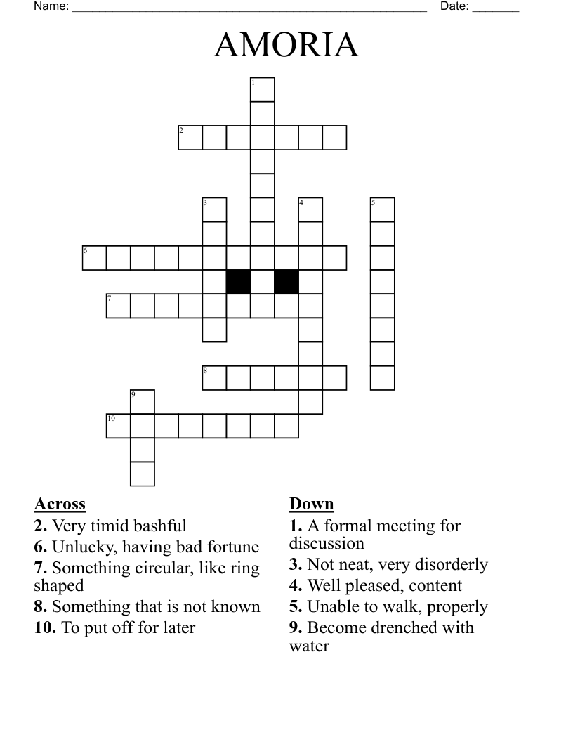 AMORIA Crossword