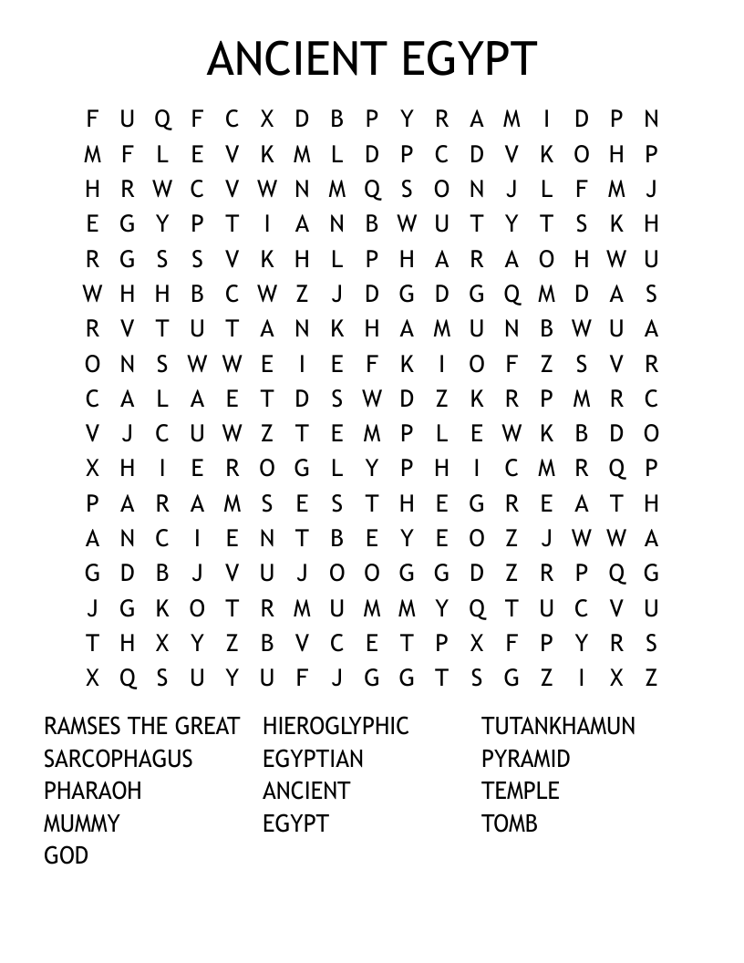 ANCIENT EGYPT Word Search