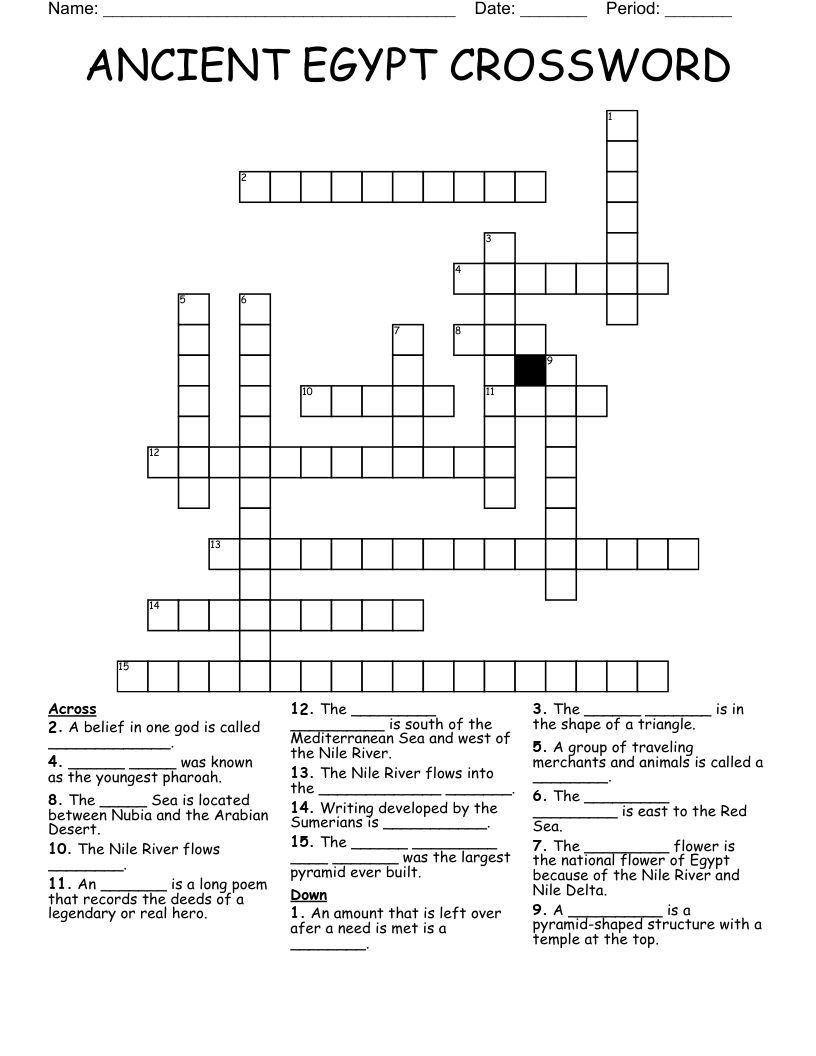 ANCIENT EGYPT CROSSWORD