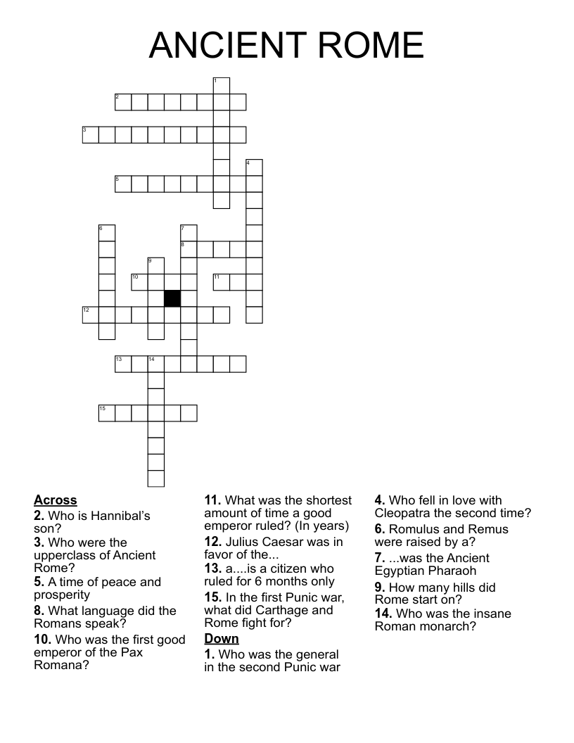 ANCIENT ROME  Crossword