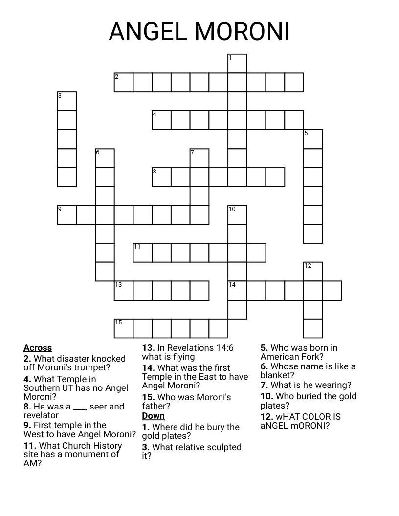 ANGEL MORONI Crossword