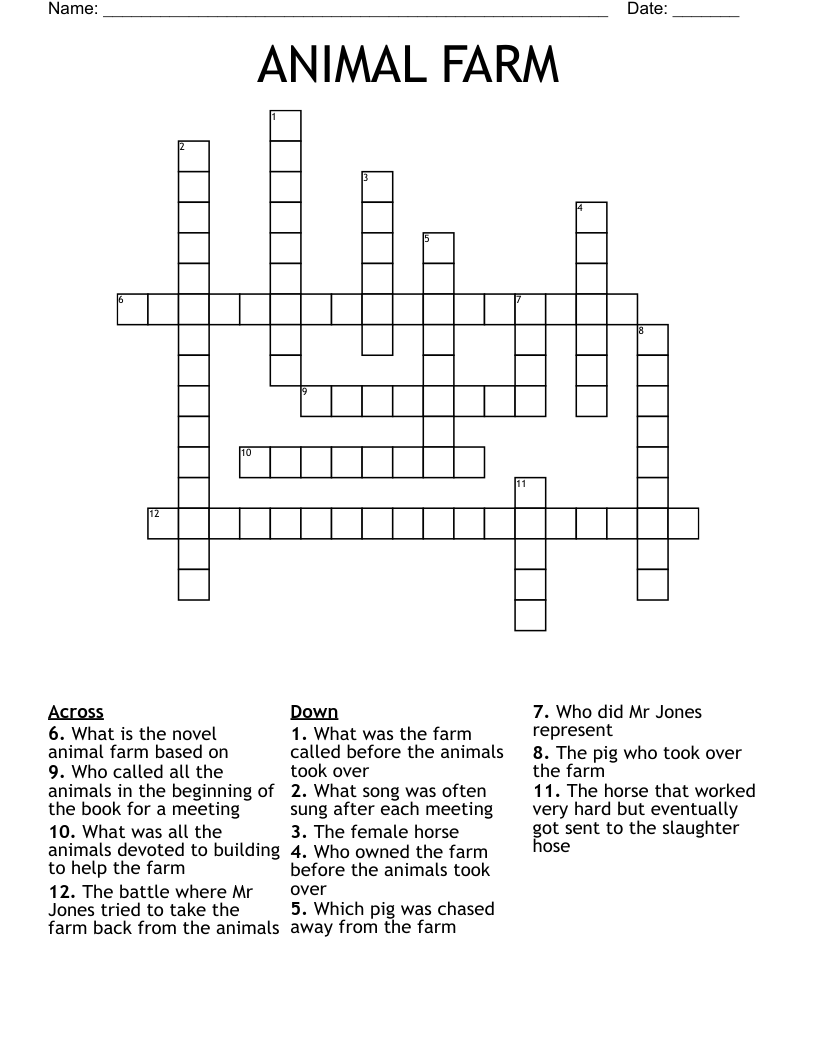 ANIMAL FARM  Crossword