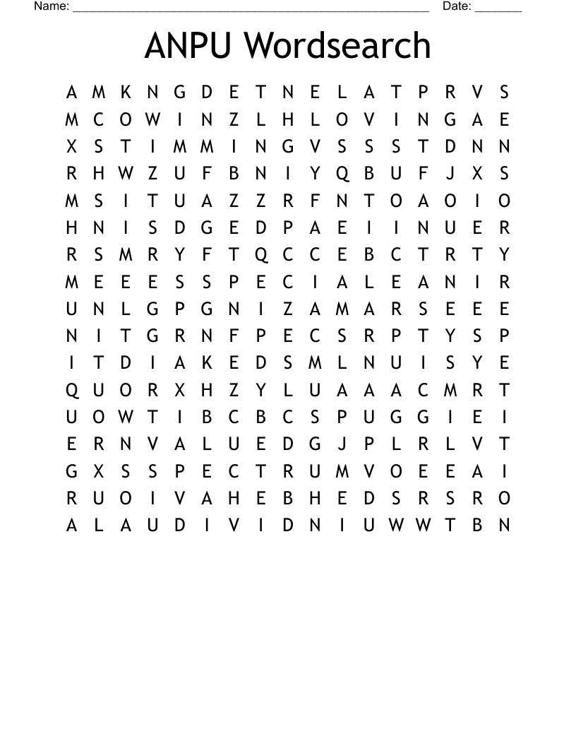 ANPU Wordsearch