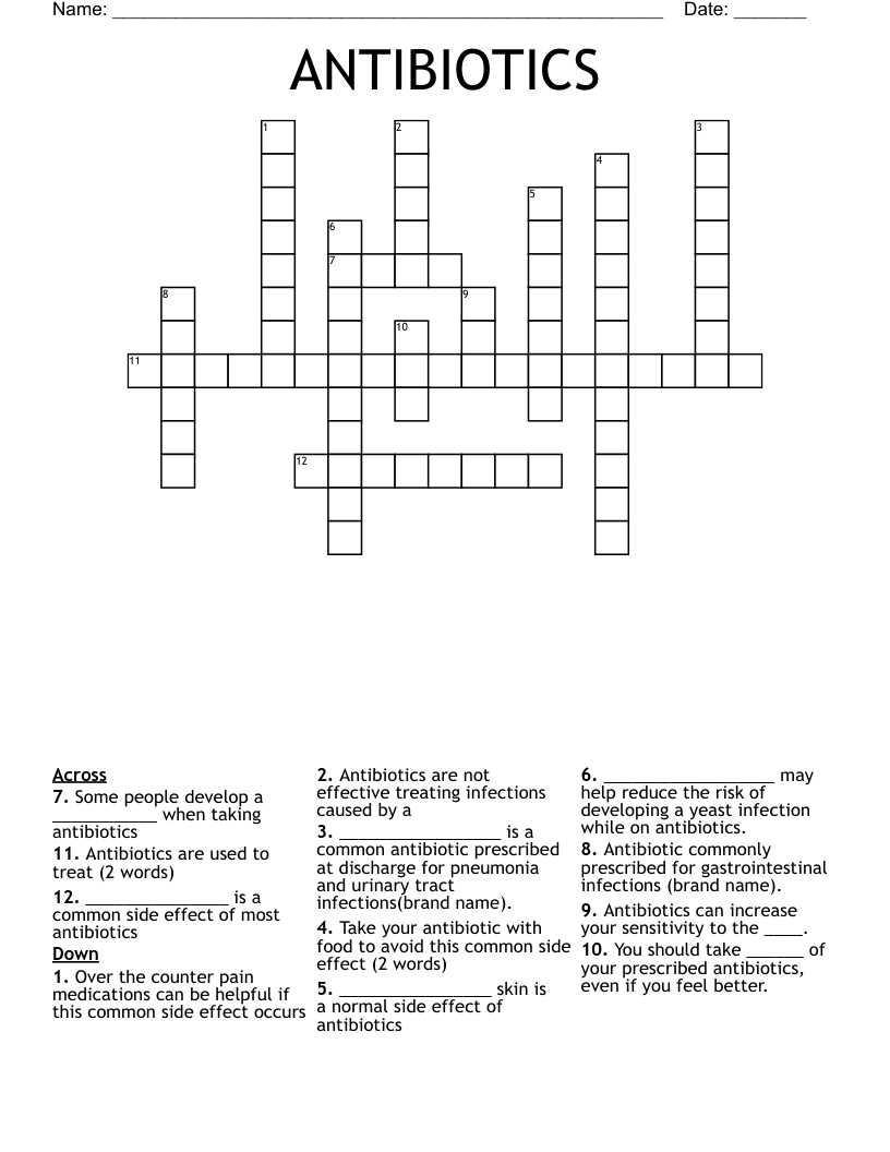 ANTIBIOTICS Crossword