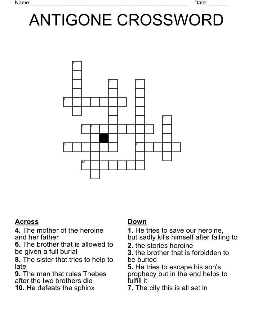 ANTIGONE CROSSWORD