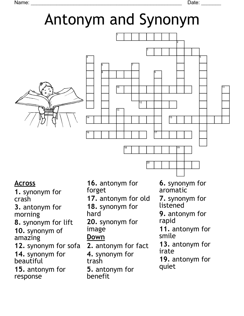 Antonym and Synonym Crossword