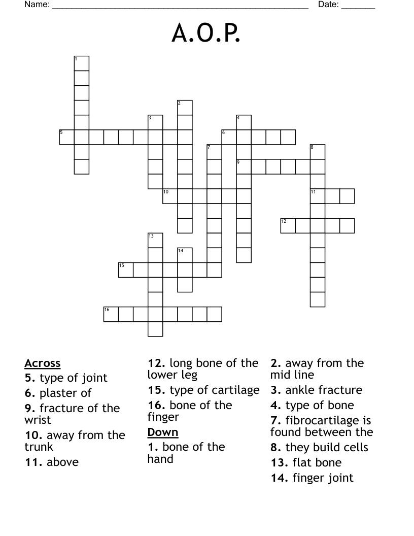 A.O.P. Crossword