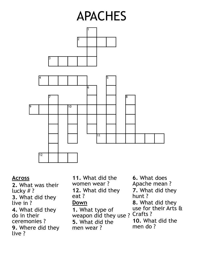 APACHES Crossword