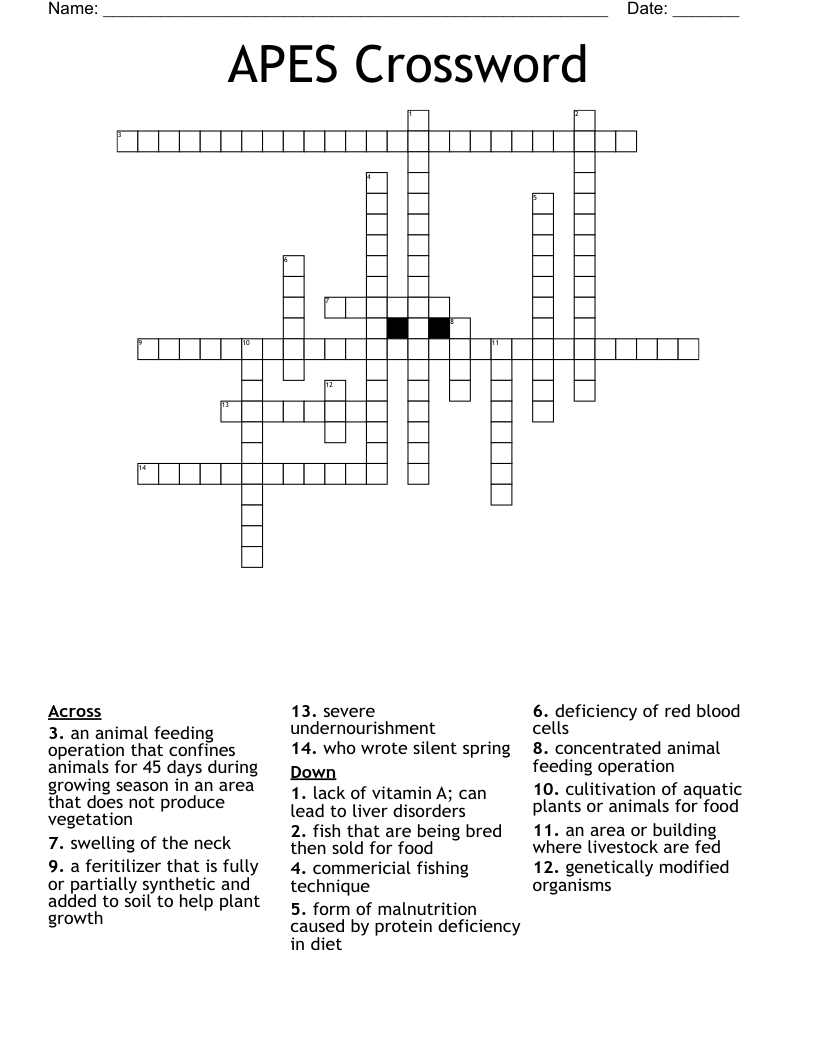 APES Crossword