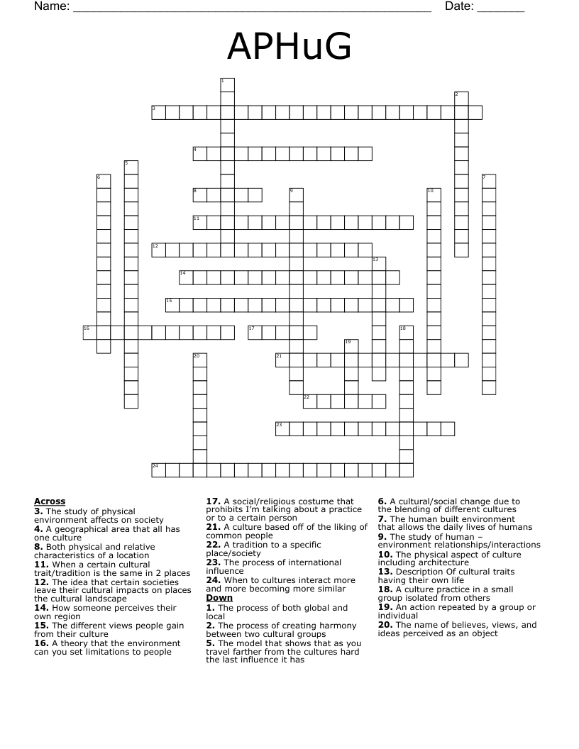 APHuG Crossword