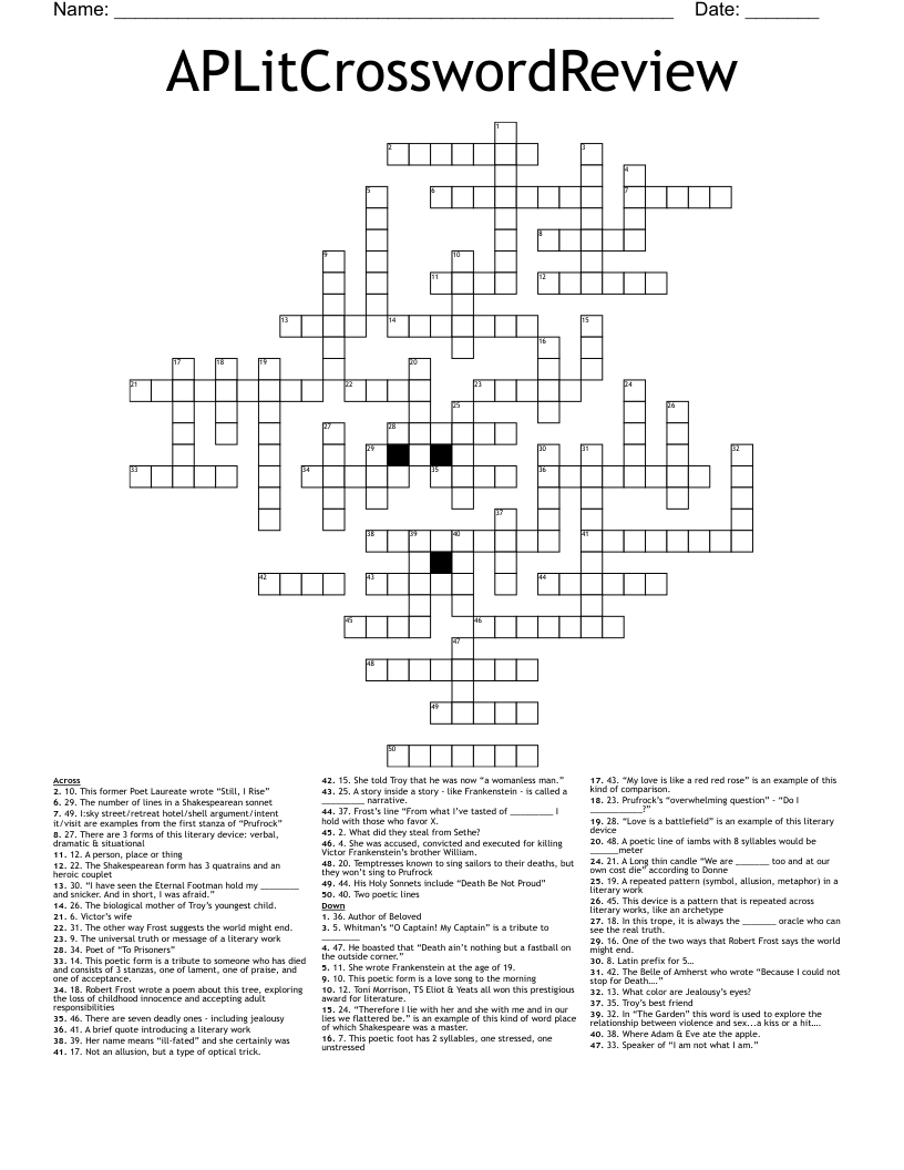 APLitCrosswordReview