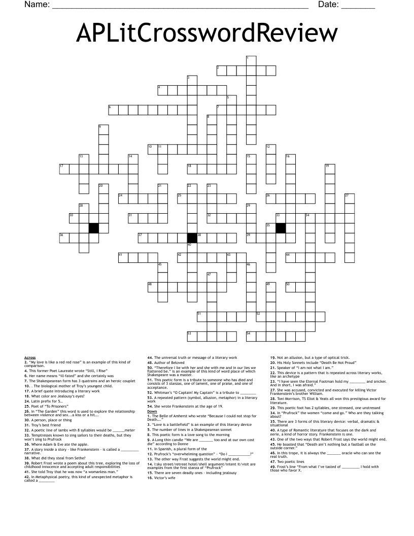 APLitCrosswordReview