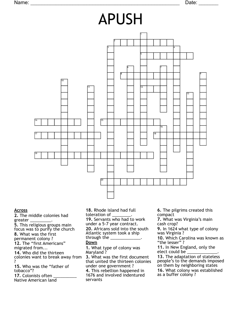 APUSH Crossword