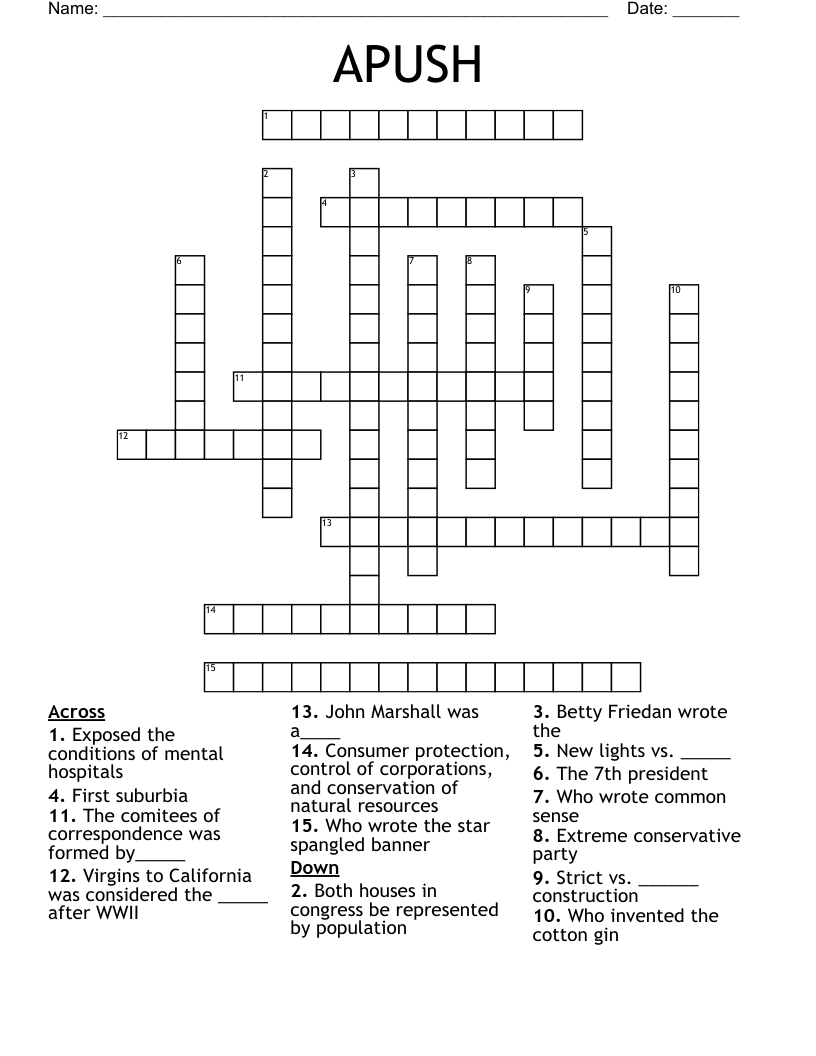 APUSH Crossword