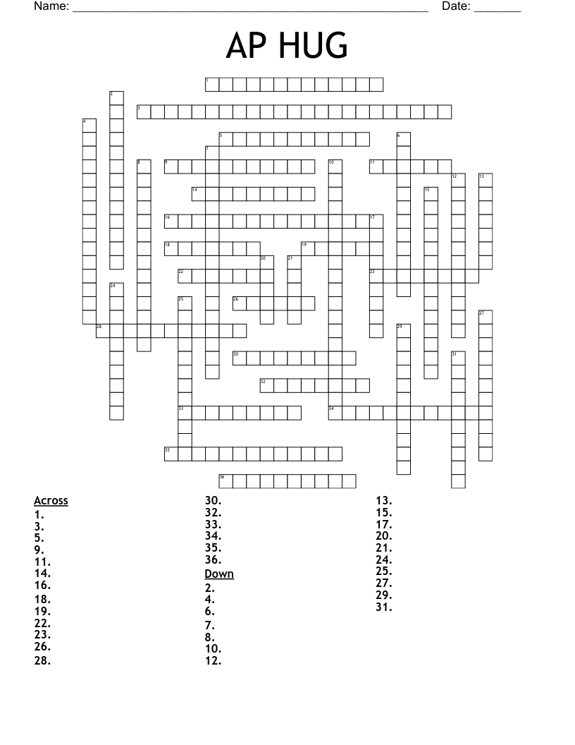 AP HUG  Crossword