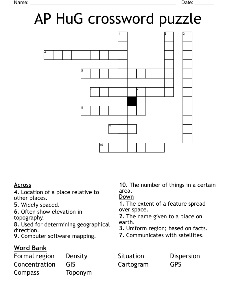AP HuG crossword puzzle