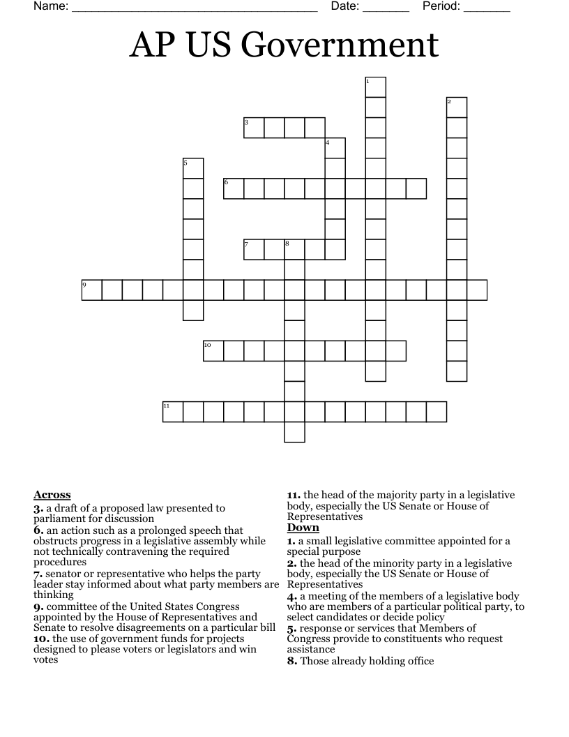 AP US Government Crossword