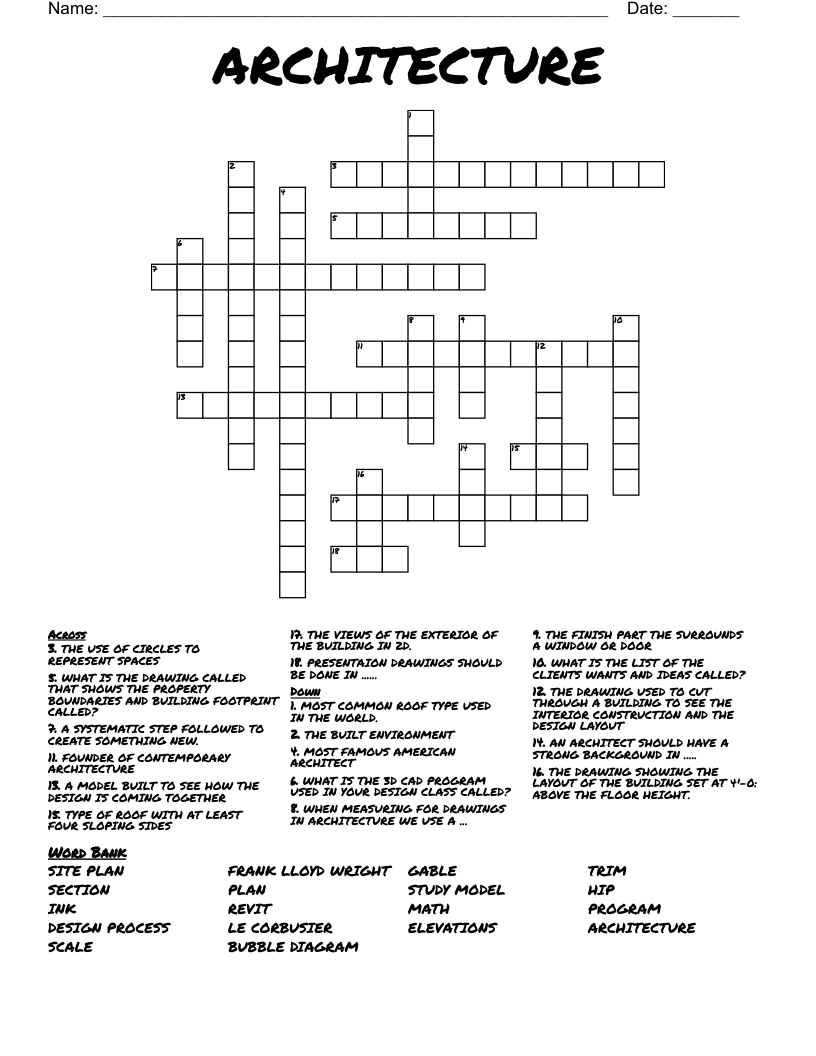 ARCHITECTURE Crossword